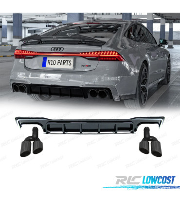 DIFUSEUR AUDI A7 18-23 LOOK RS7 NOIR BRILLANT