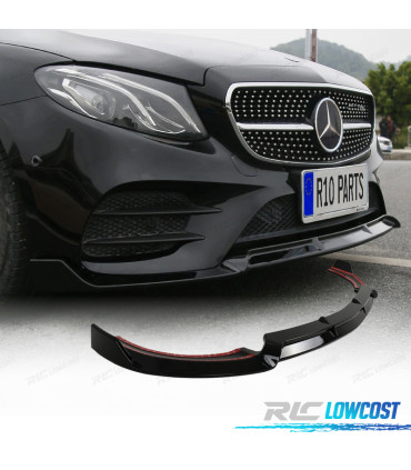 SPOILER LÈVRE AVANT MERCEDES CLASSE E W213 16-20 LOOK SPORT NOIR BRILLANT