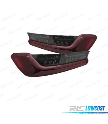 FEUX ARRIÈRE POUR BMW G20 19-22 LOOK LASER ROUGE NOIR LED