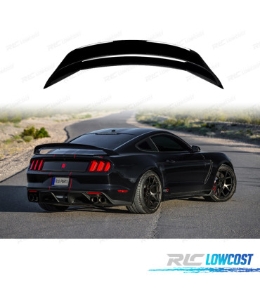AILERON SPOILER FORD MUSTANG 15-23 LOOK GT350 R NOIR BRILLANT