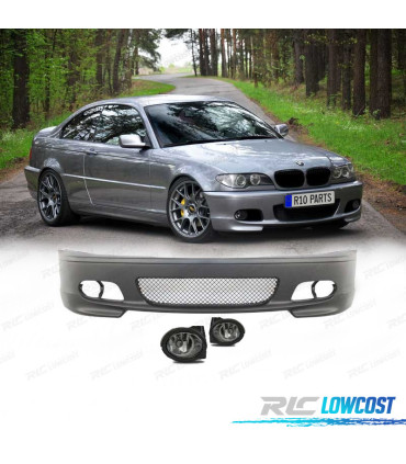 PARE CHOCS FRONTAL BMW E46 COUPE CABRIO LOOK M + ANTIBROUILLARD