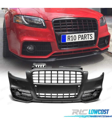 PARE-CHOCS AVANT AUDI A4 B7 04-08 LOOK S-LINE NOIR PDC