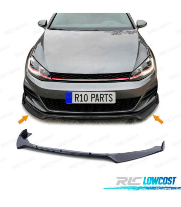 SPOILER LAME FRONTAL VOLKSWAGEN VW GOLF 7 7.5 GTI NOIR BRILLANT