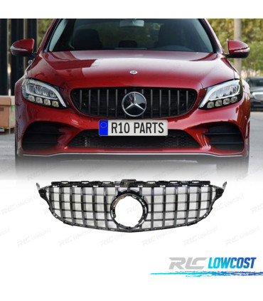 CALANDRE MERCEDES CLASSE C W205 14-18 LOOK AMG GT NOIR BRILLANT