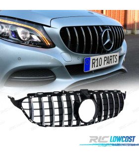 CALANDRE MERCEDES W205 14-18 LOOK AMG GT NOIR CHROMÉ