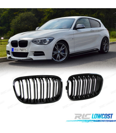 DOUBLE CALANDRE BMW F20 F21 PRE-LCI 11-15 NOIR BRILLANT LOOK M1