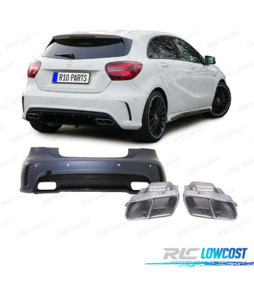 KIT CARROSSERIE MERCEDES CLASSE A W176 AMG A45 + LAVE PHARE + EMBOUTS D´ÉCHAPPEMENT PDC