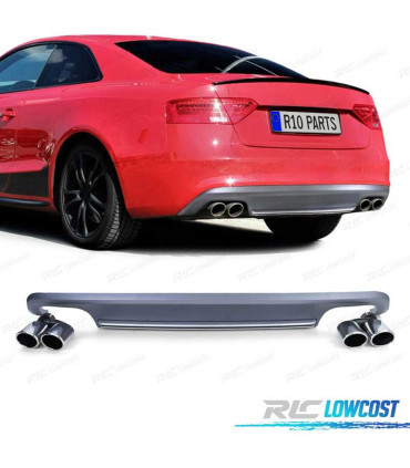DIFFUSEUR AUDI A5 COUPÉ CABRIO 11-17 LOOK S5 + EMBOUT D´ÉCHAPPEMENT
