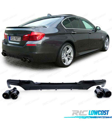 DIFFUSEUR ARRIÈRE BMW F10 F11 10-17 LOOK M PERFORMANCE NOIR BRILLANT + EMBOUTS NOIR