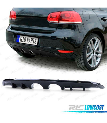 DIFFUSEUR ARRIERE VOLKSWAGEN VW GOLF MK6 1K 08-13 NOIR BRILLANT DOUBLE SORTIE