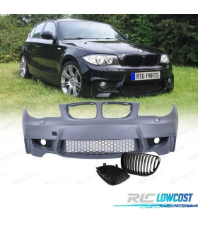PARE-CHOCS FRONTAL BMW E81 E87 E82 04-13 LOOK 1M SRA + GRILLES ANTI-BROUILLARD