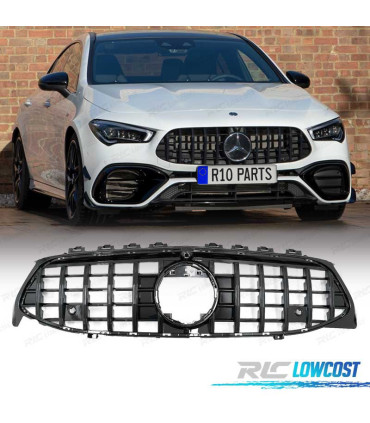 CALANDRE MERCEDES CLA W118 19- LOOK GTR NOIR BRILLANT