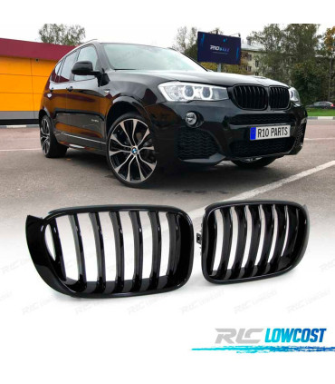 CALANDRES BMW X3 F25 LCI X4 F26 14-18 LOOK M PERFORMANCE NOIR BRILLANT