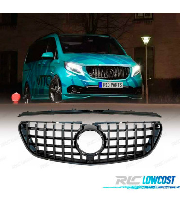 CALANDRE MERCEDES W447 14-19 LOOK GTR PANAMERICANA NOIR BRILLANT