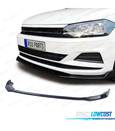 SPOILER LAME AVANT VOLKSWAGEN VW POLO 6 2G AW 17- NOIR BRILLANT