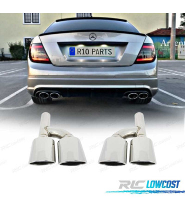 EMBOUTS D´ÉCHAPPEMENT SPÉCIFIQUE LOOK AMG MERCEDES CLASSE C W204 07-15 50X100