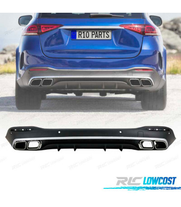 DIFFUSEUR ARRIÈRE MERCEDES GLE W167 20- + EMBOUTS D´ÉCHAPPEMENT LOOK AMG GLE63