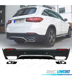 DIFFUSEUR MERCEDES CLASSE GLC X253 15-18 LOOK AMG GLC63 + EMBOUTS D´ÉCHAPPEMENT