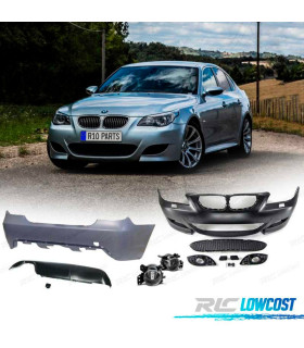 KIT CARROSSERIE BMW E60 03-07 LOOK M5 PARE CHOCS FRONTAL + ARRIÈRE + ANTIBROUILLARDS