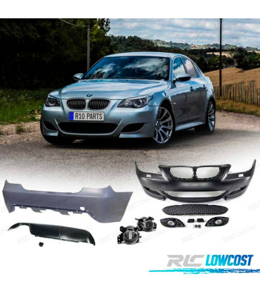 KIT CARROSSERIE BMW E60 03-07 LOOK M5 PARE CHOCS FRONTAL + ARRIÈRE + ANTIBROUILLARDS