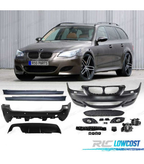 KIT CARROSSERIE BMW E61 TOURING 03-07 LOOK M5 ANTIBROUILLARD + LAVE PHARES