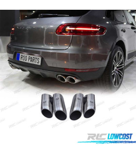 EMBOUTS D'ÉCHAPPEMENTS PORSCHE MACAN 18- LOOK S SILVER MATE