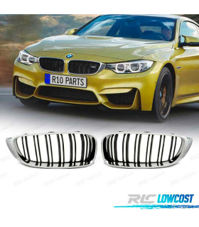 CALANDRES BMW F32 F33 F36 M4 LOOK NOIR CHROMÉ