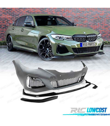 PARE CHOCS FRONTAL BMW G20 G21 19-22 LOOK M PERFORMANCE 340i PDC + LIP NOIR BRILLANT