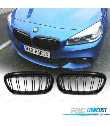 CALANDRES BMW F45 F46 15-17 DOUBLE BARRE NOIR BRILLANT