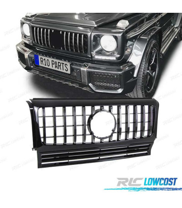 CALANDRE MERCEDES CLASSE G W463 90-12 LOOK AMG C63 NOIR CHROMÉ