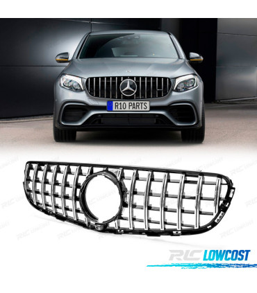 CALANDRE MERCEDES GLC X253 C253 15-18 LOOK GT NOIR CHROMÉ