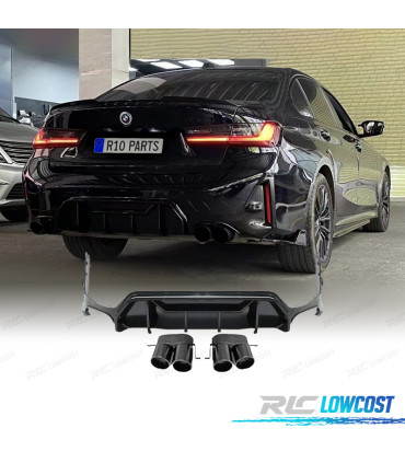 DIFFUSEUR BMW G20 G21 LCI 23-25 LOOK M PERFORMANCE NOIR BRILLANT + EMBOUTS D'ÉCHAPPEMENT