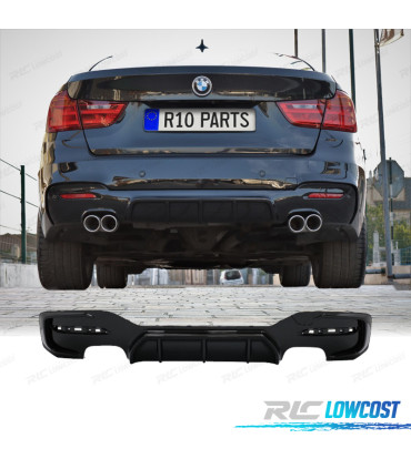 DIFFUSEUR ARRIÈRE BMW F34 GT 13-19 LOOK M PERFORMANCE NOIR BRILLANT 2 SORTIES