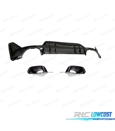 DIFFUSEUR BMW G20 G21 LCI 23-25 LOOK M 340i NOIR BRILLANT + EMBOUTS D'ÉCHAPPEMENT