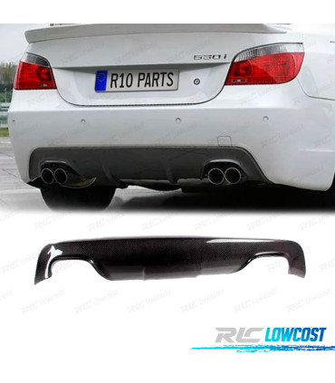 DIFFUSEUR BMW E60 E61 LOOK M DOUBLE SORTIE CARBONE