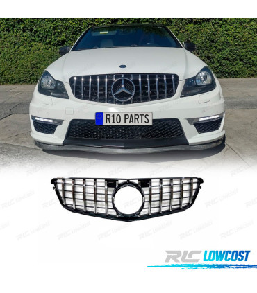 CALANDRE MERCEDES W204 07-14 LOOK AMG GT NOIR CHROMÉ