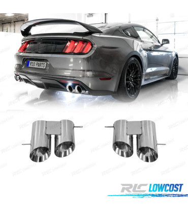 EMBOUTS D´ÉCHAPPEMENT FORD MUSTANG 15-22 LOOK GT500 SILVER