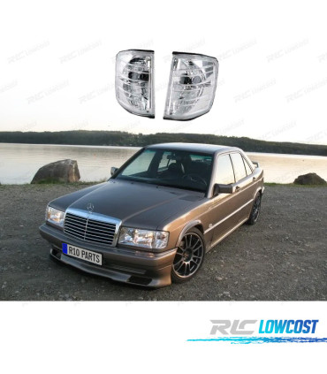 CLIGNOTANTS AVANT POUR MERCEDES W201 SÉRIE 190 82-93 CHROMÉ
