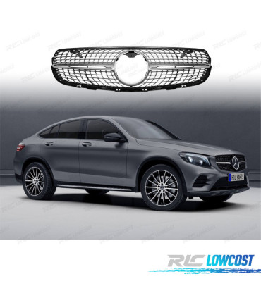 CALANDRE MERCEDES CLASSE GLC X253 C253 AMG 16-18 LOOK DIAMOND SILVER