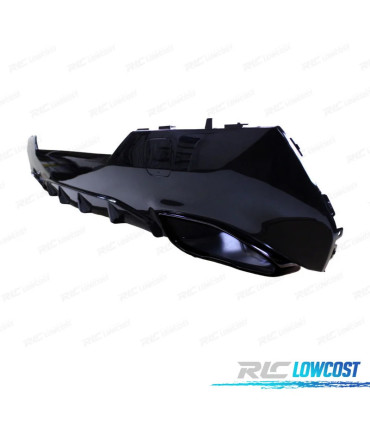 DIFFUSEUR BMW G22 20-24 LOOK M 440i + EMBOUTS D'ÉCHAPPEMENT NOIR BRILLANT