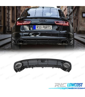 DIFFUSEUR AUDI A6 15-18 LOOK RS6 NOIR BRILLANT