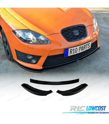 SPOILER LAME DE PARE-CHOCS AVANT SEAT LEON 1P MK2 CUPRA 09-12 NOIR BRILLANT
