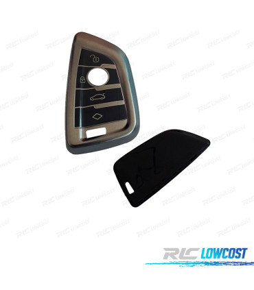 COQUE DE CLÉ BMW CARRÉE GRIS ET NOIR