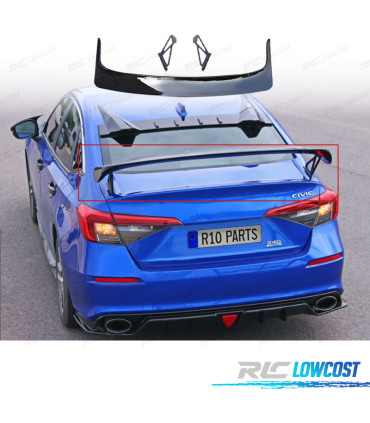 AILERON SPOILER HONDA CIVIC SEDAN 23- LOOK TYPE R NOIR BRILLANT