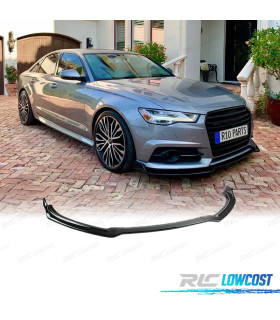SPOILER LAME FRONTAL AUDI A6 C7 15-18 LOOK S-LINE NOIR BRILLANT
