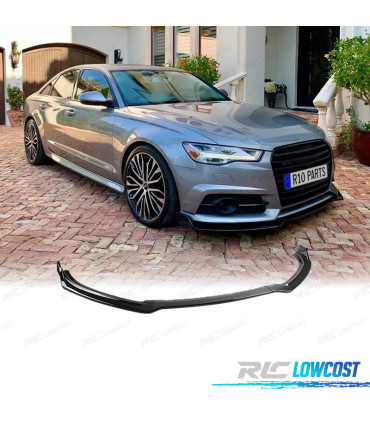 SPOILER LAME FRONTAL AUDI A6 C7 15-18 LOOK S-LINE NOIR BRILLANT