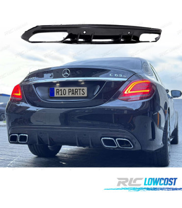 DIFFUSEUR MERCEDES CLASSE C C205 COUPE AMG 14-18 LOOK C63 NOIR BRILLANT