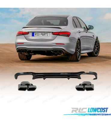 DIFFUSEUR ARRIÈRE MERCEDES W213 LOOK AMG E63 NOIR BRILLANT