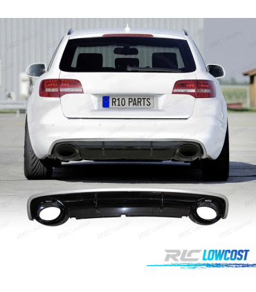 DIFFUSEUR ARRIÈRE AUDI A6 C6 AVANT LOOK RS6 04-08 NOIR BRILLANT