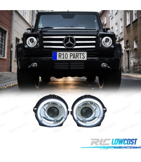 PHARES MERCEDES CLASSE G W463 89-18 LOOK AMG G55 LED BLANC